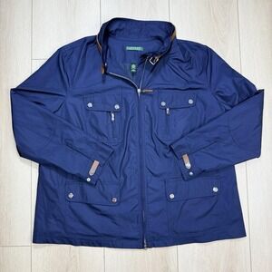 Lauren Ralph Lauren Navy Field‎ Jacket Women's 2X Utility Pockets Classic Coat